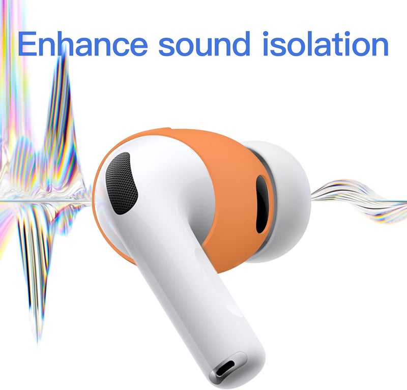 DamonLight [Fit in Case] 3 Pairs Cover for AirPods Pro 3 Anti Scratches Add Grip Sport Ear Tips [US Patent Registered] Compatible with AirPods Pro 3rd Generation 2025 (Orange) - Image 4
